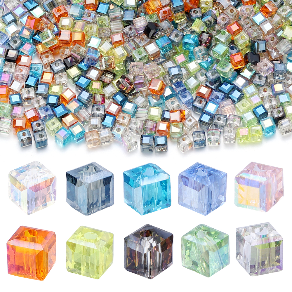 Jewelry Making Beginners - 50pcs/lot Square Faceted Glass Crystal Beads