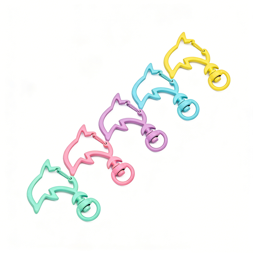 Jewelry Making Accessories - 10pcs Candy Colors Metal Dolphin Snap