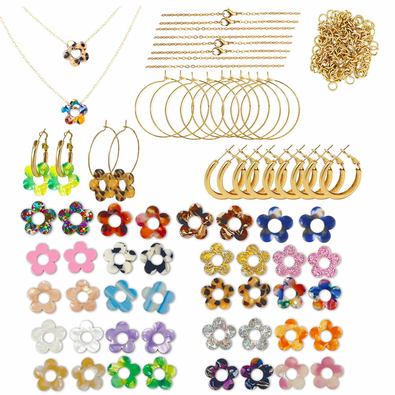 Jewelry Making Beginners - Cute Colorful Sequin Acrylic Flower DIY
