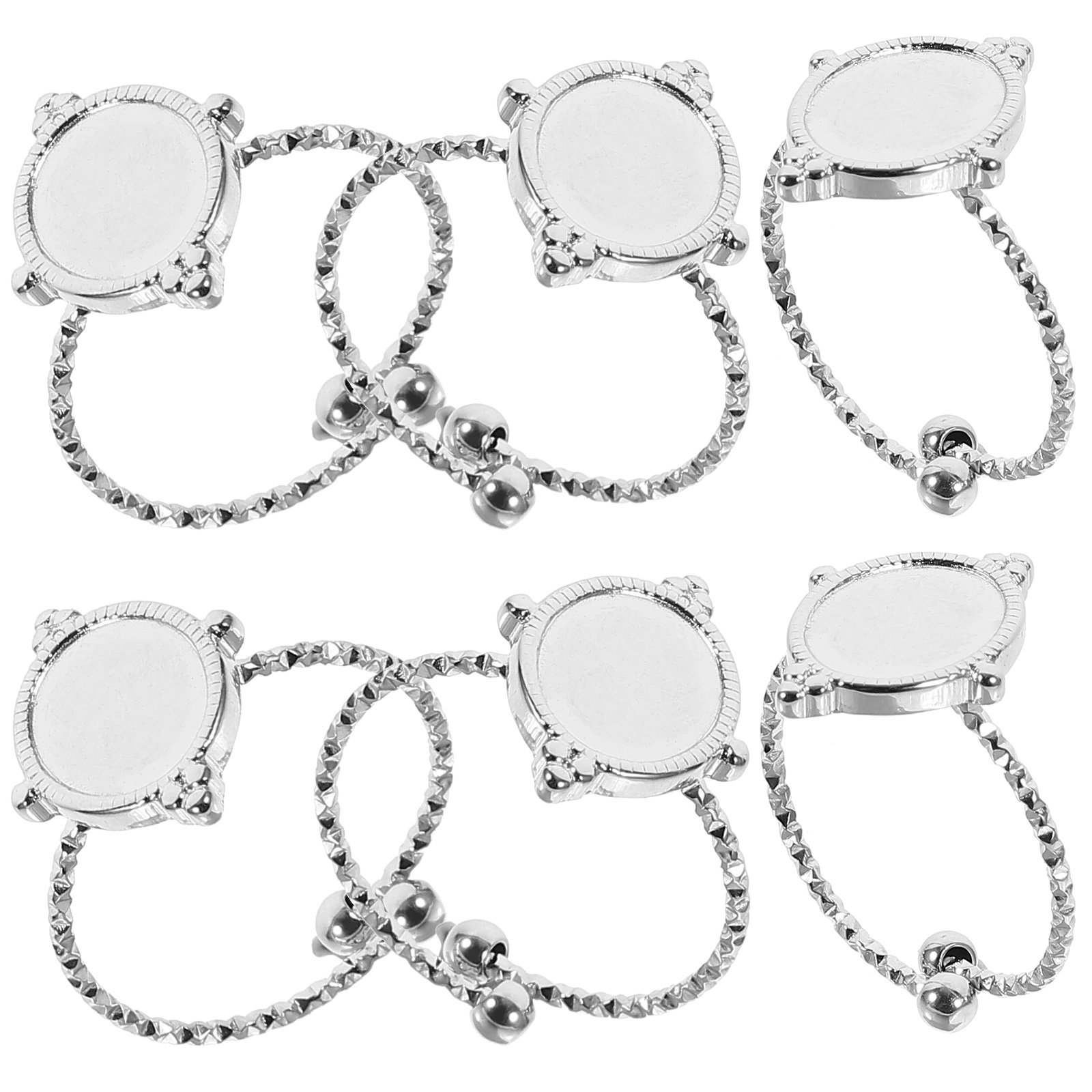 Ring Blank Adjustable - 6Pcs Premium Stainless Steel Adjustable Ring