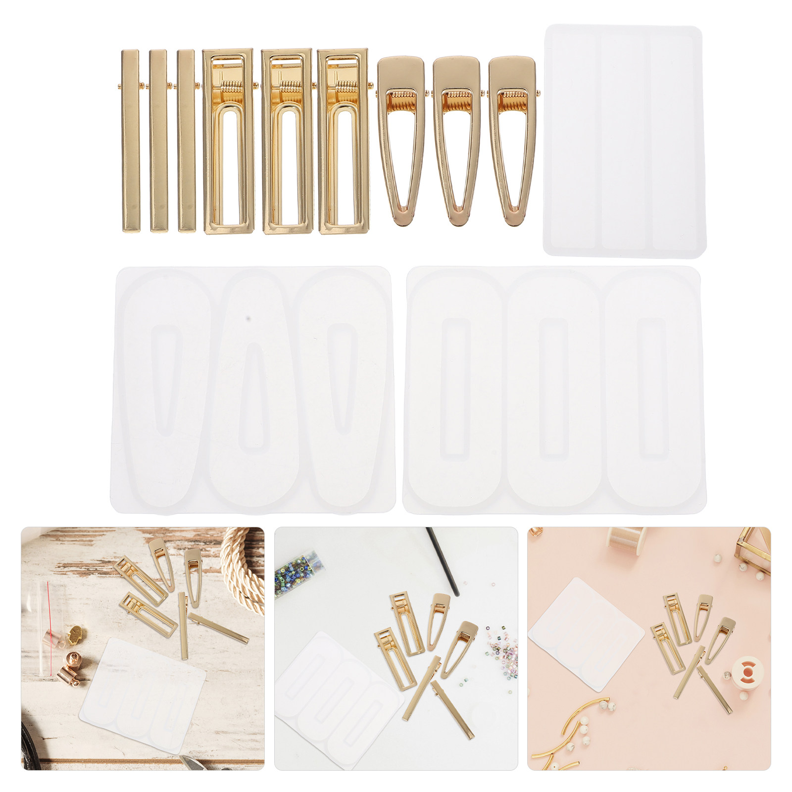 Jewelry Making Mold - 12Pcs DIY Silicone Hairpin Molds Set