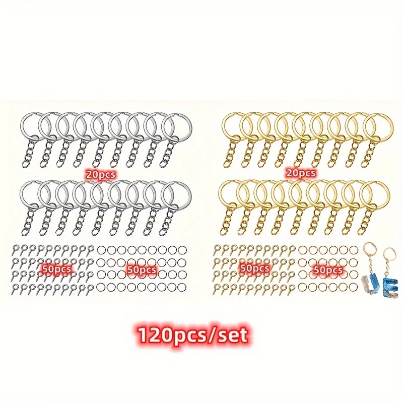 Jewelry Making Beginners - 120pcs DIY Keychain Jump Rings Kit