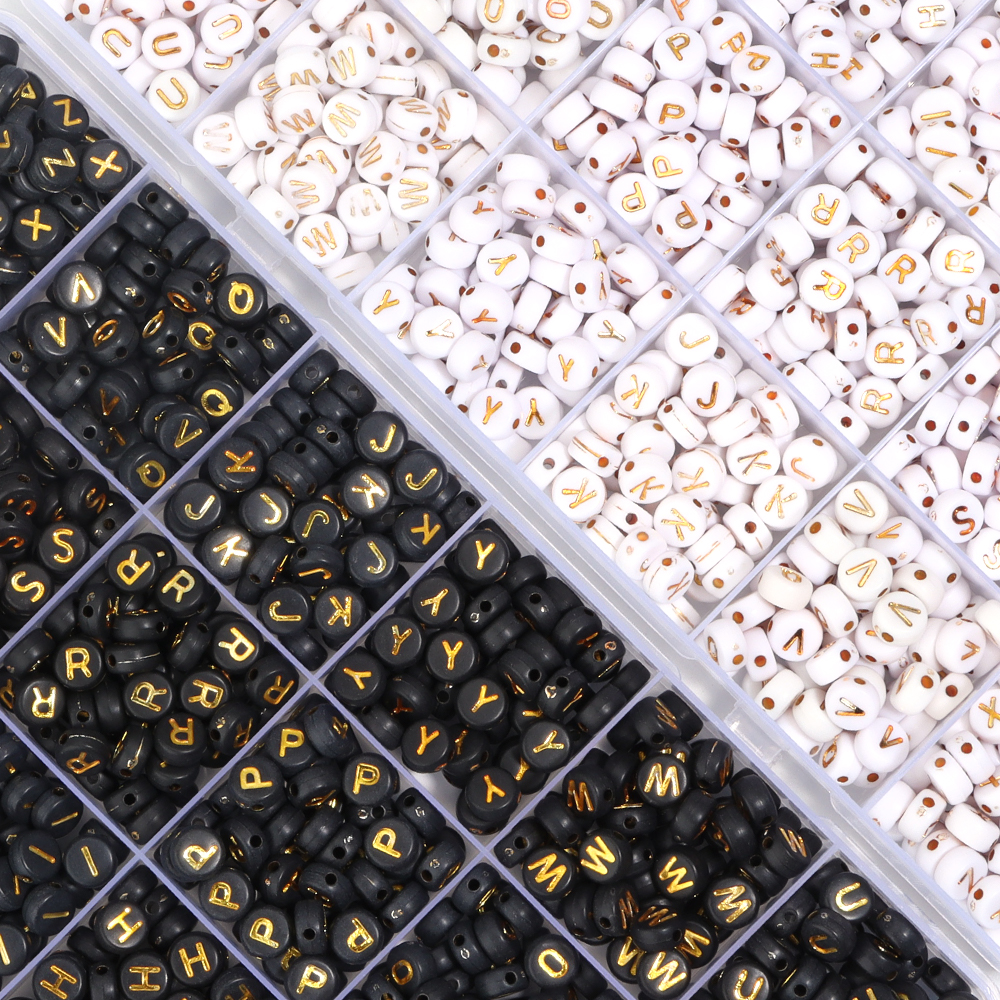 Jewelry Making Tutorial - 1200pcs/box Acrylic Letter Beads Set English