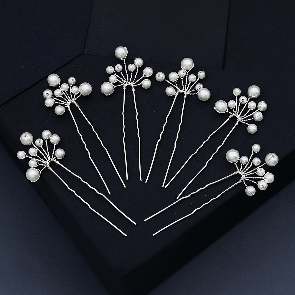 Jewelry Making Accessories - Vintage Pearl Flower Hairpin Set Elegant
