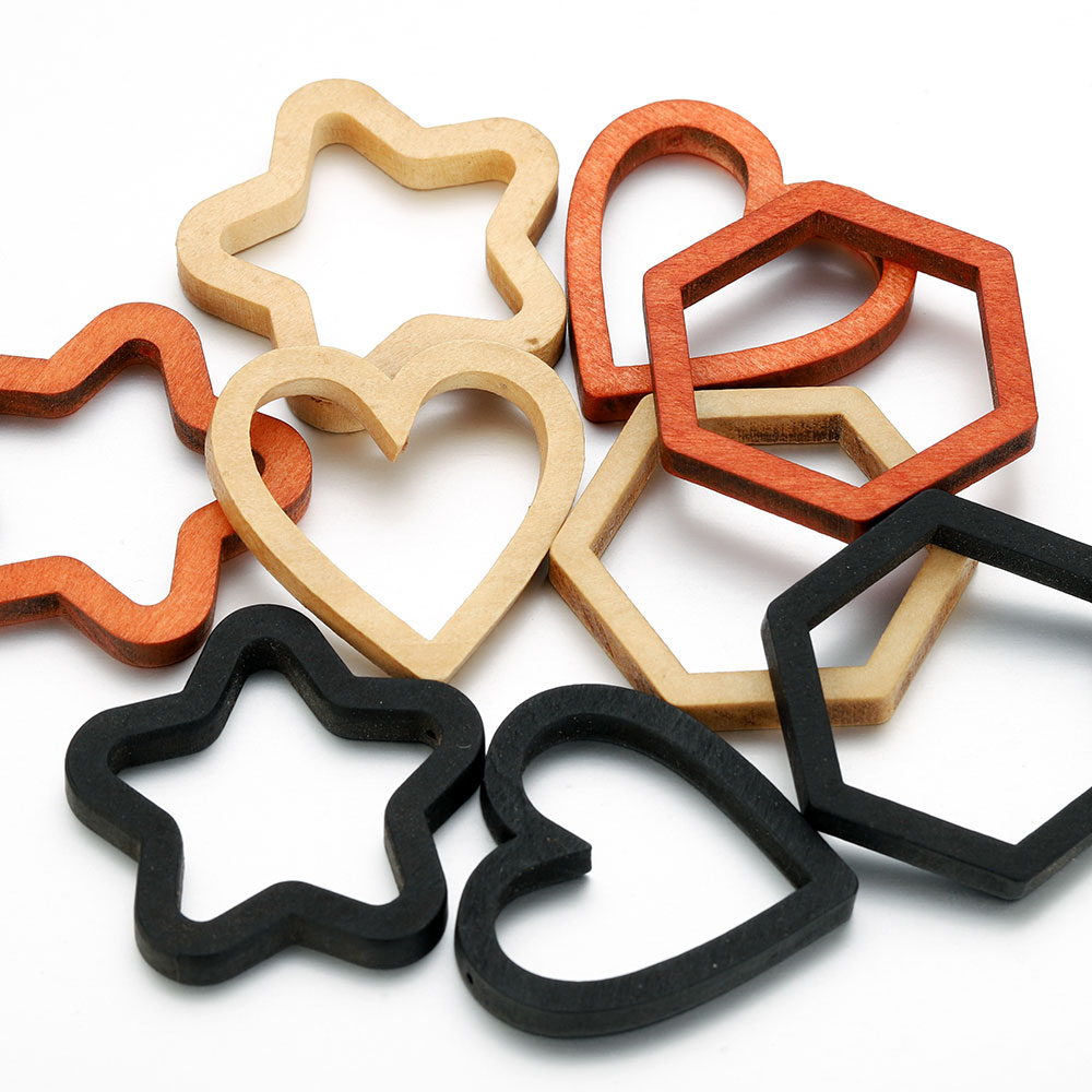 10pcs Wood Heart Square Silico - Jewelry Making Mold avaliação e preço