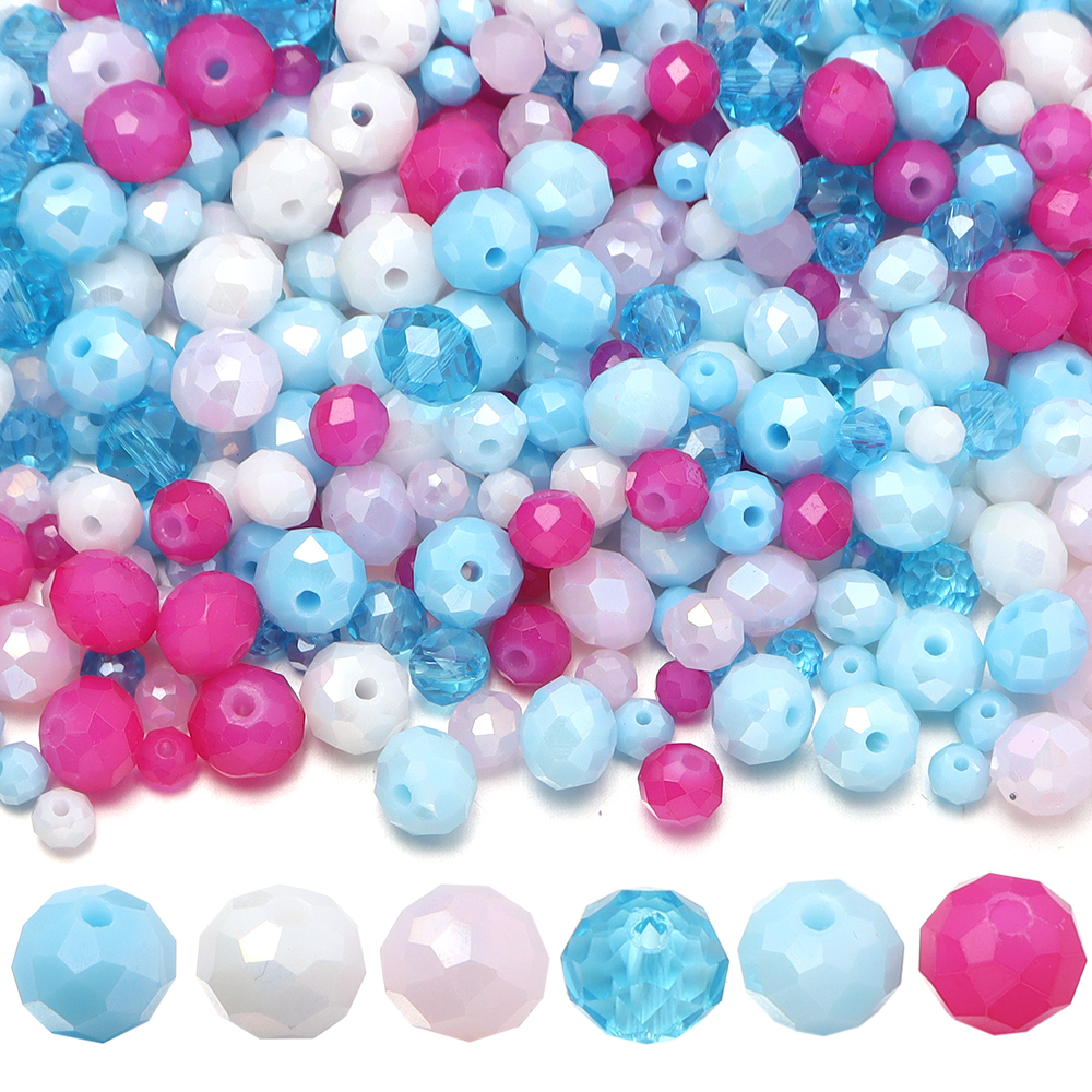 100-200pcs/lot 4/6/8mm Pink Bl - Jewelry Making Beginners avaliação e preço