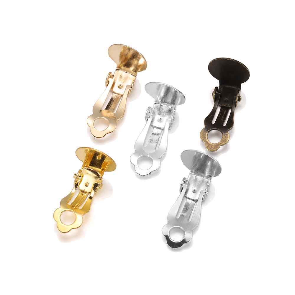 50pcs/Lot 10mm Meatl Ear Clips - Jewelry Making Findings avaliação e preço