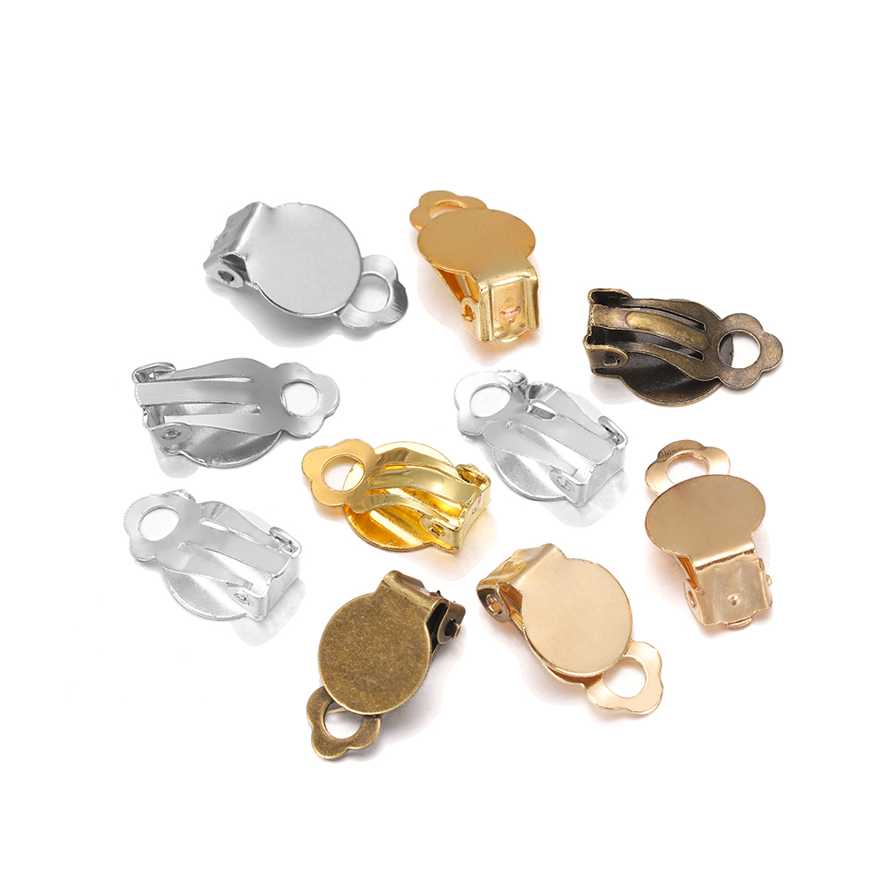 50pcs/Lot 10mm Meatl Ear Clips - Jewelry Making Findings avaliação e preço