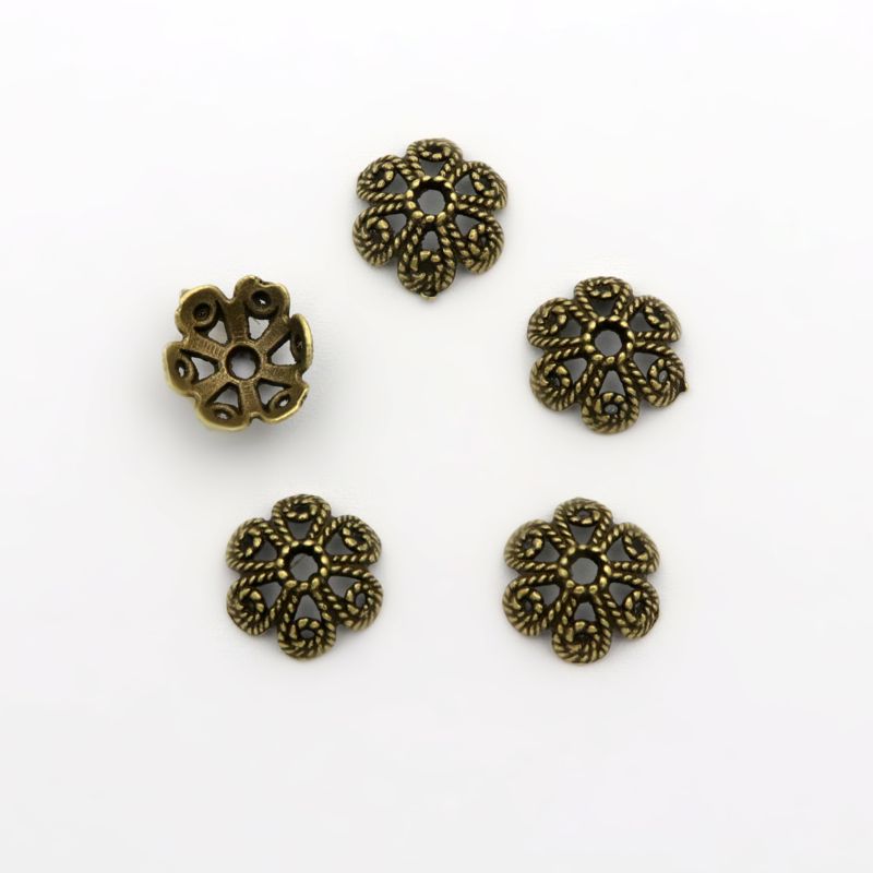 50pcs Flower Hollow Loose Spac - Jewelry Making Business avaliação e preço