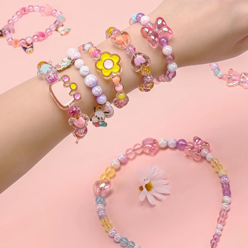 174pcs/Box Heart Acrylic Beads - Jewelry Making Kits For Kids avaliação e preço