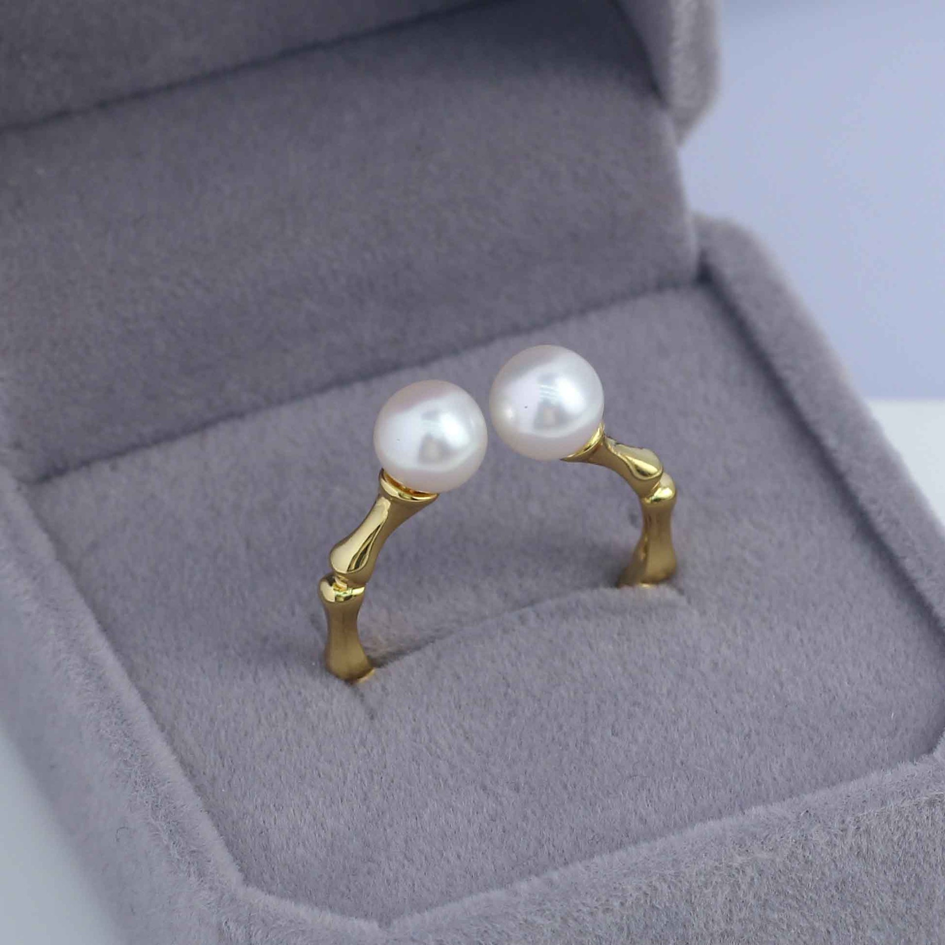 JZ032 Copper Gold Plated Bambo - Ring Blank Adjustable avaliação e preço