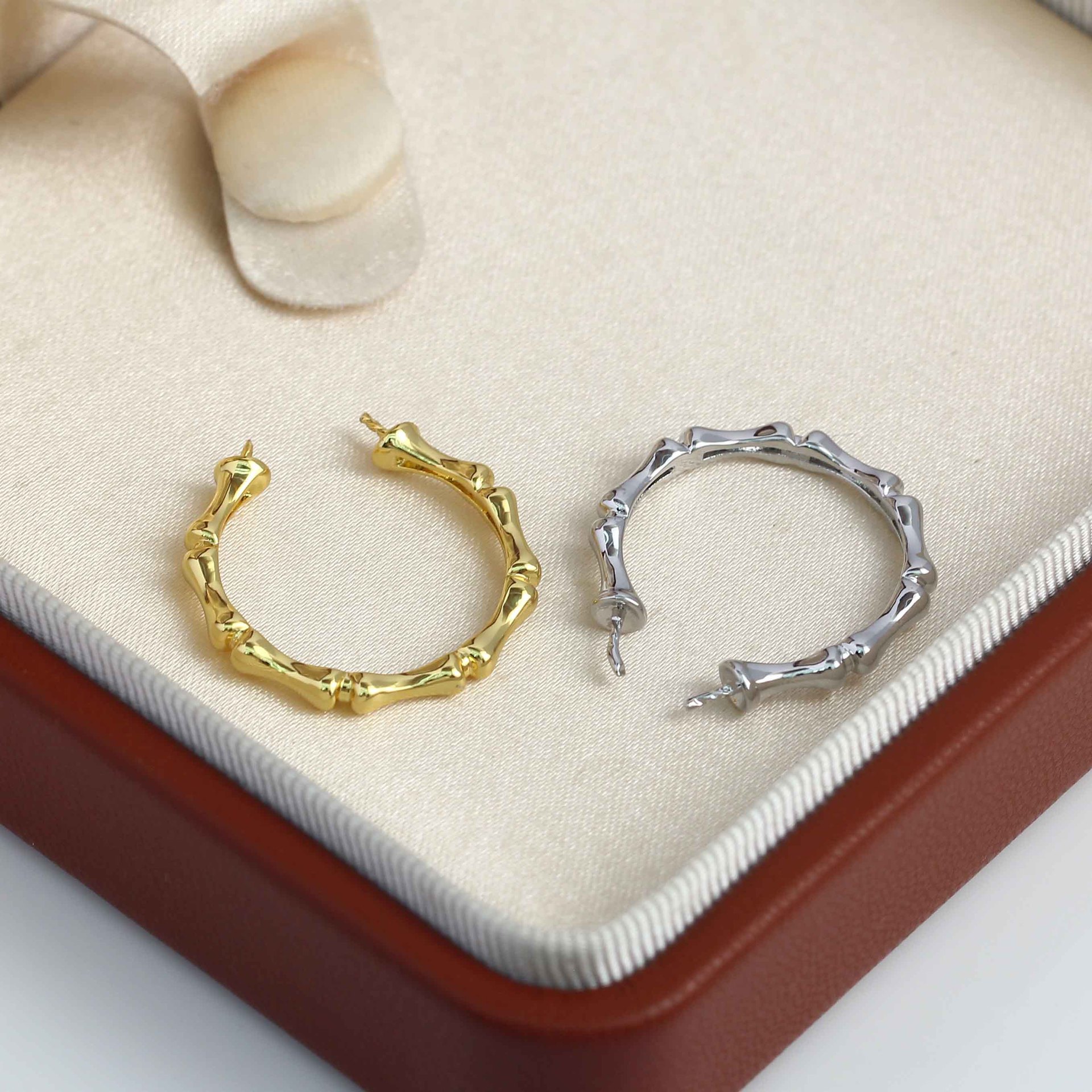 JZ032 Copper Gold Plated Bambo - Ring Blank Adjustable avaliação e preço