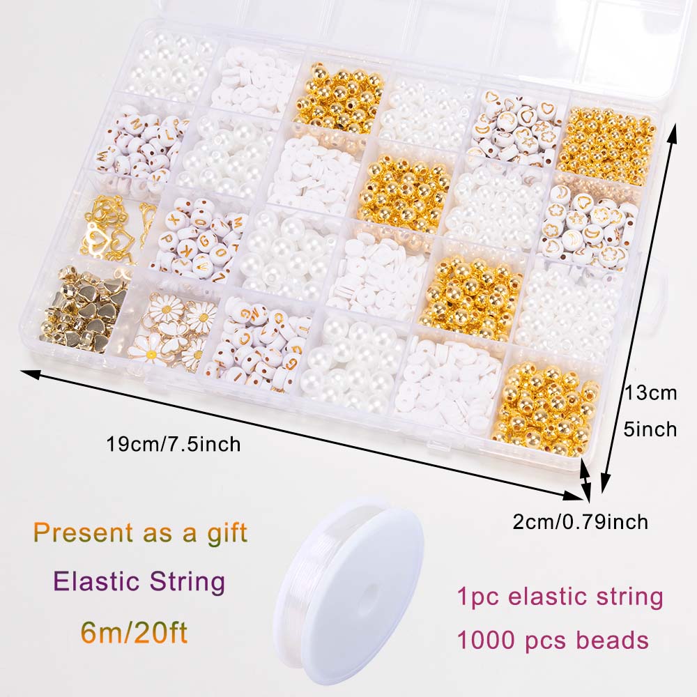 DIY Clay Beads Bracelet Making - Jewelry Making Kits For Kids avaliação e preço