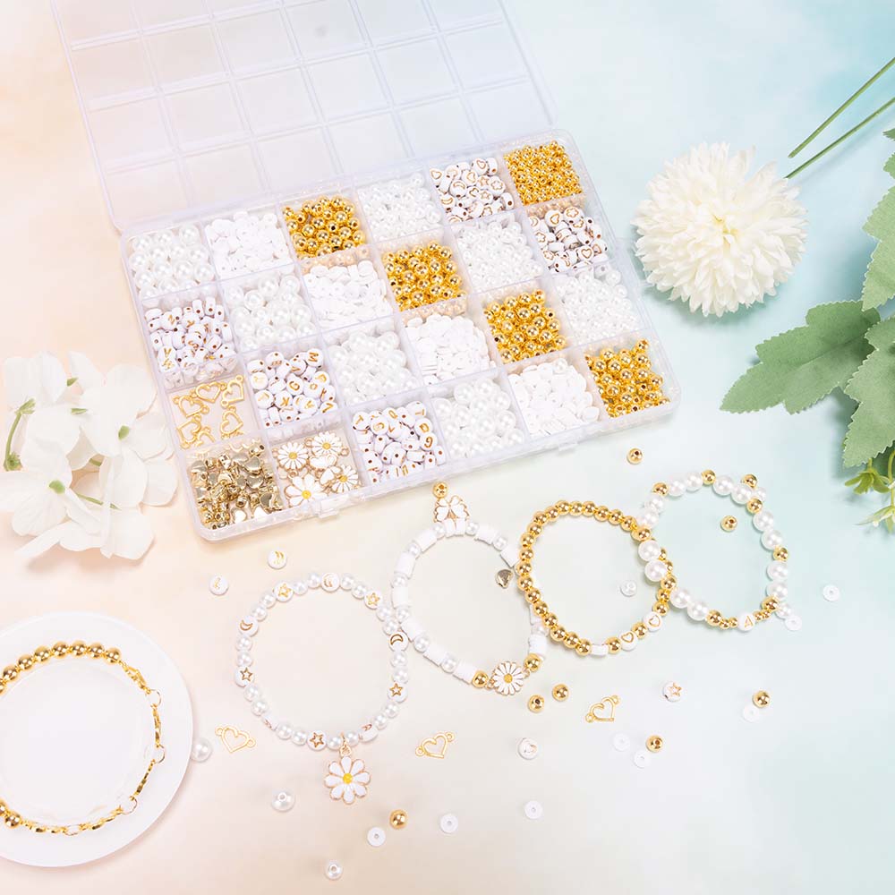 DIY Clay Beads Bracelet Making - Jewelry Making Kits For Kids avaliação e preço