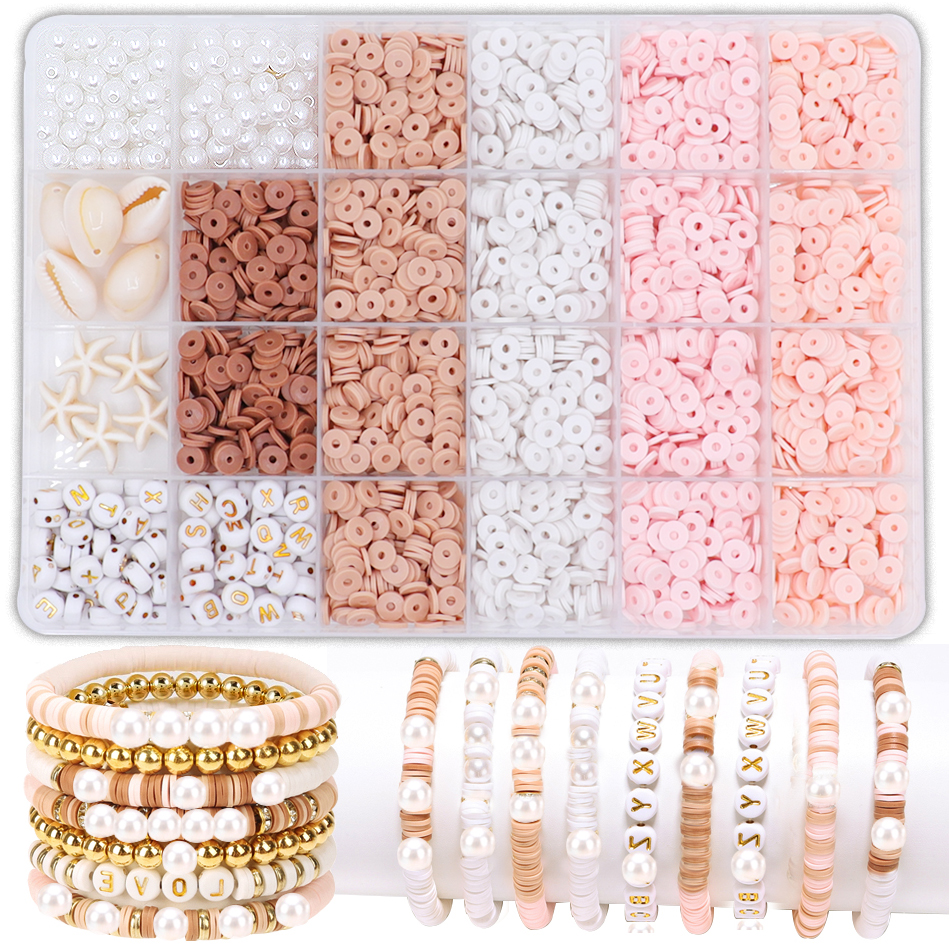 DIY Clay Beads Bracelet Making - Jewelry Making Kits For Kids avaliação e preço