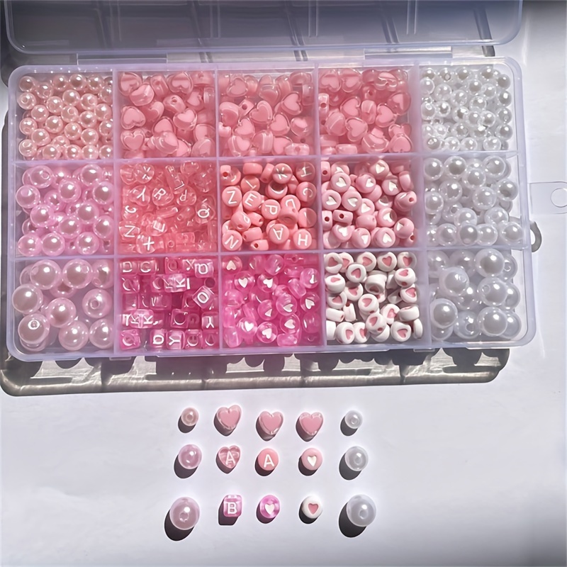 10-piece pink alphabet box, ac - Jewelry Making Beginners avaliação e preço