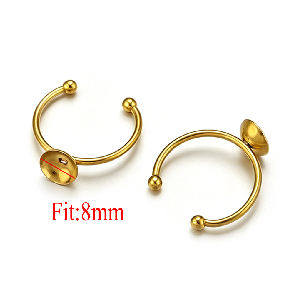 10pcs Stainless Steel Round Ad - Ring Blank Adjustable avaliação e preço