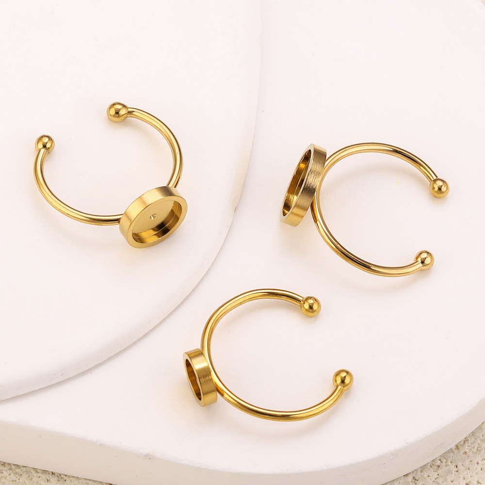 10pcs Stainless Steel Round Ad - Ring Blank Adjustable avaliação e preço