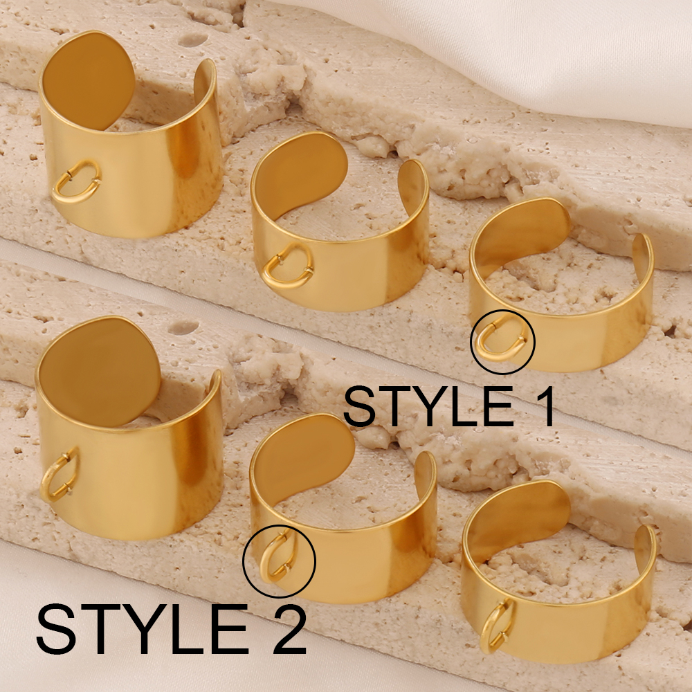 2Pcs 8/10/15mm Stainless Steel - Ring Blank Adjustable avaliação e preço