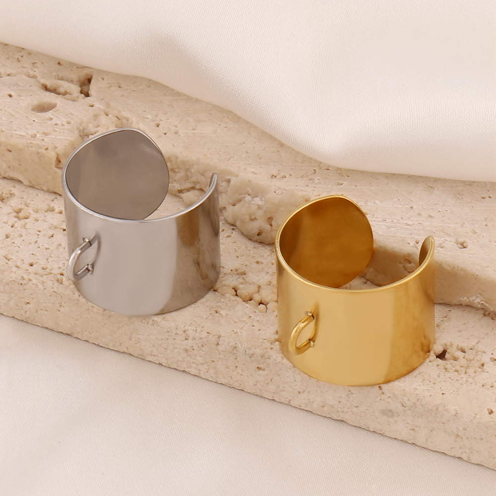 2Pcs 8/10/15mm Stainless Steel - Ring Blank Adjustable avaliação e preço