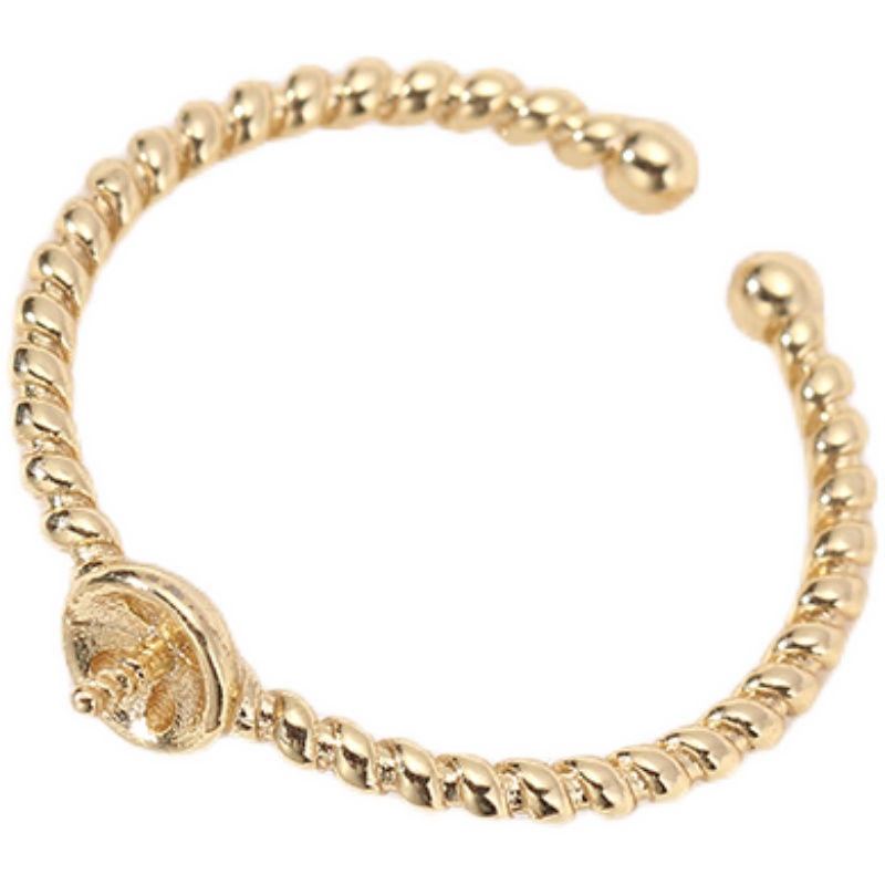 JZ224  Copper Gold Plated Adju - Ring Blank Adjustable avaliação e preço