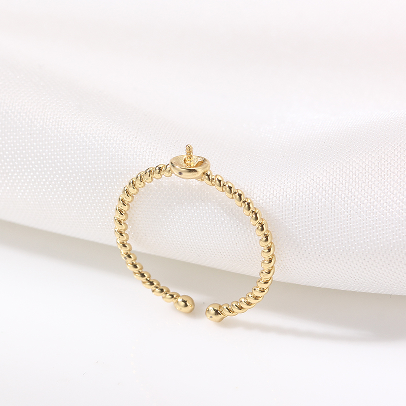 JZ224  Copper Gold Plated Adju - Ring Blank Adjustable avaliação e preço