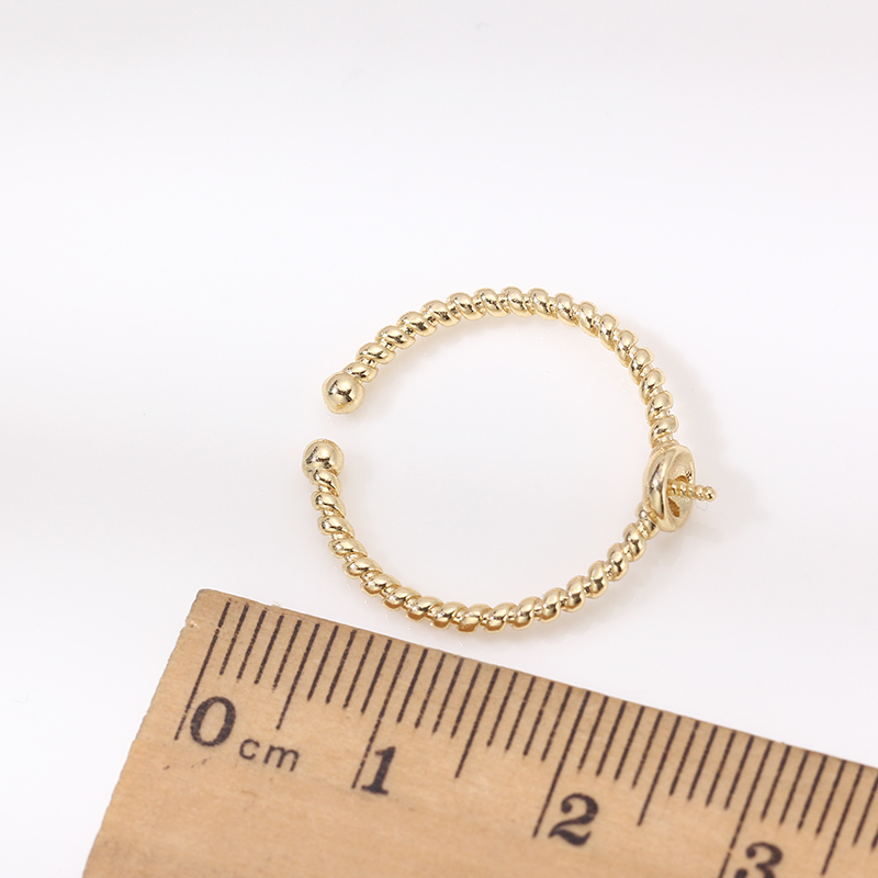 JZ224  Copper Gold Plated Adju - Ring Blank Adjustable avaliação e preço