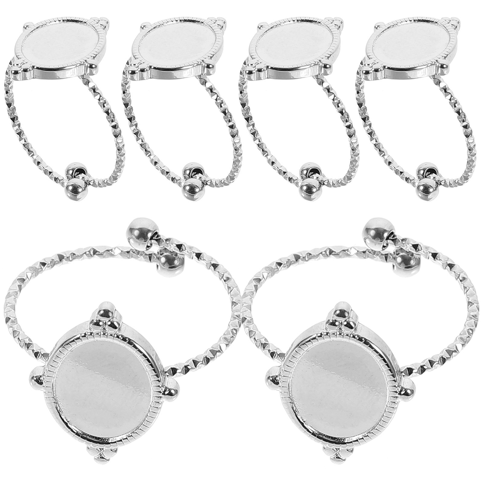 6Pcs Adjustable Stainless Stee - Ring Blank Adjustable avaliação e preço