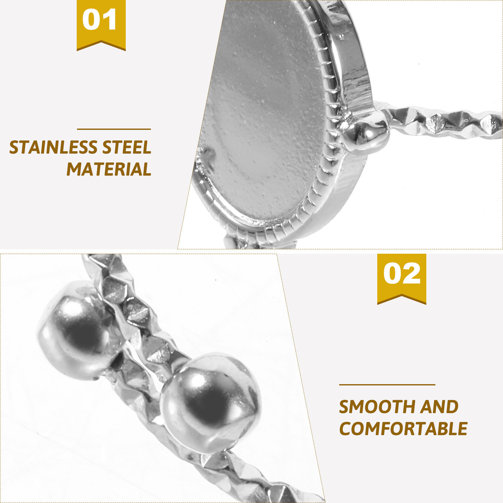 6Pcs Adjustable Stainless Stee - Ring Blank Adjustable avaliação e preço