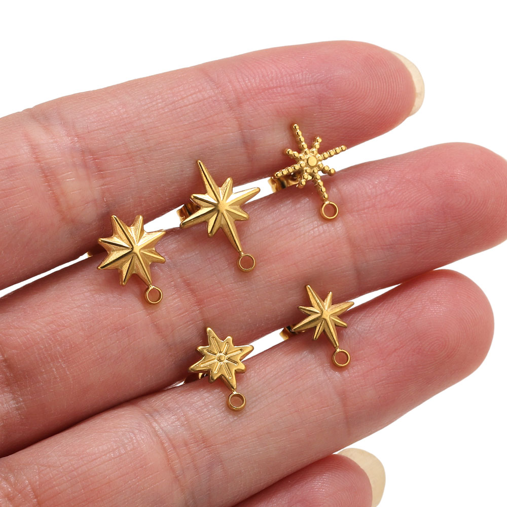 6pcs Stainless Steel Star Earr - Jewelry Making Beginners avaliação e preço