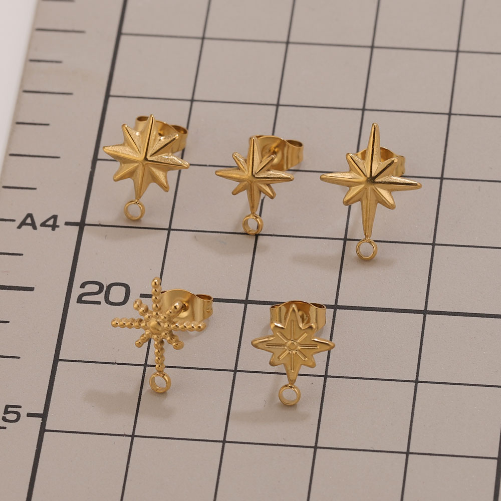 6pcs Stainless Steel Star Earr - Jewelry Making Beginners avaliação e preço
