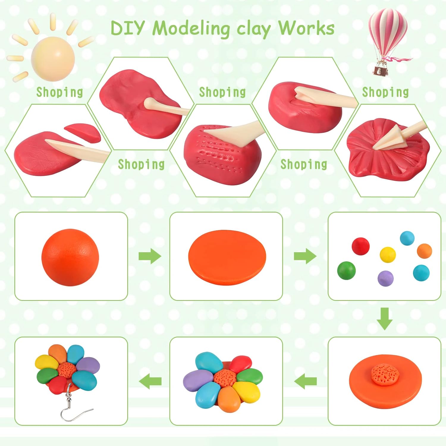 24 Color Polymer Clay Earring  - Jewelry Making Kits For Kids avaliação e preço