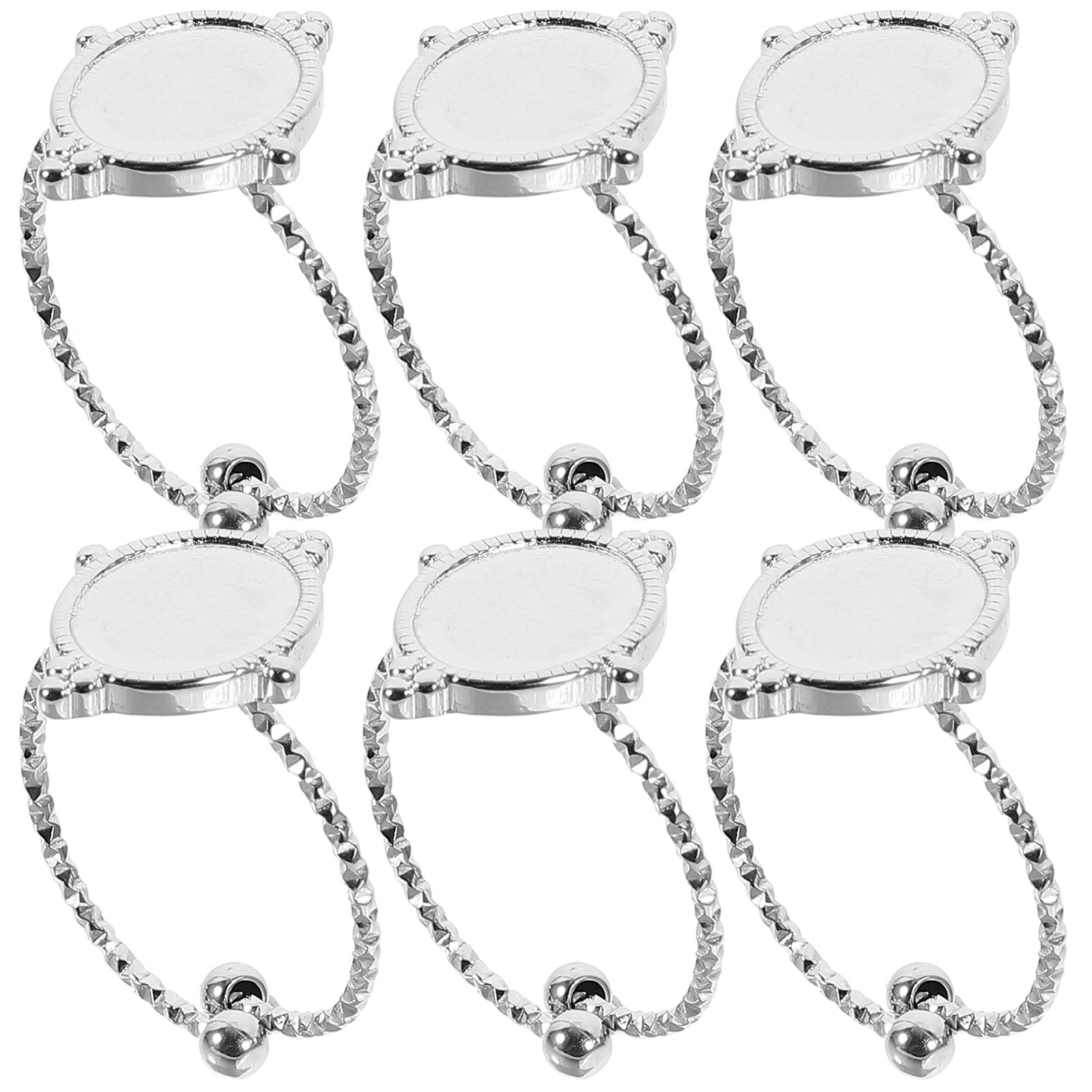 6Pcs Premium Stainless Steel A - Ring Blank Adjustable avaliação e preço