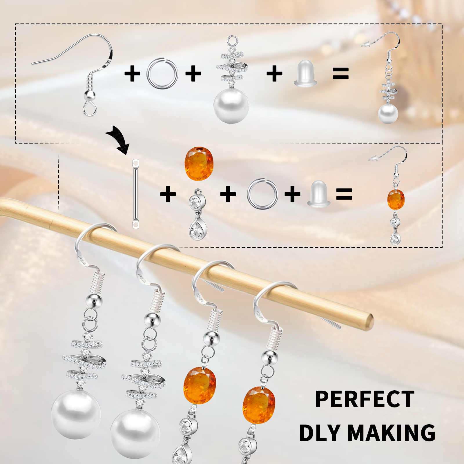 925 Silver/Gold Plated Earring - Jewelry Making Findings avaliação e preço