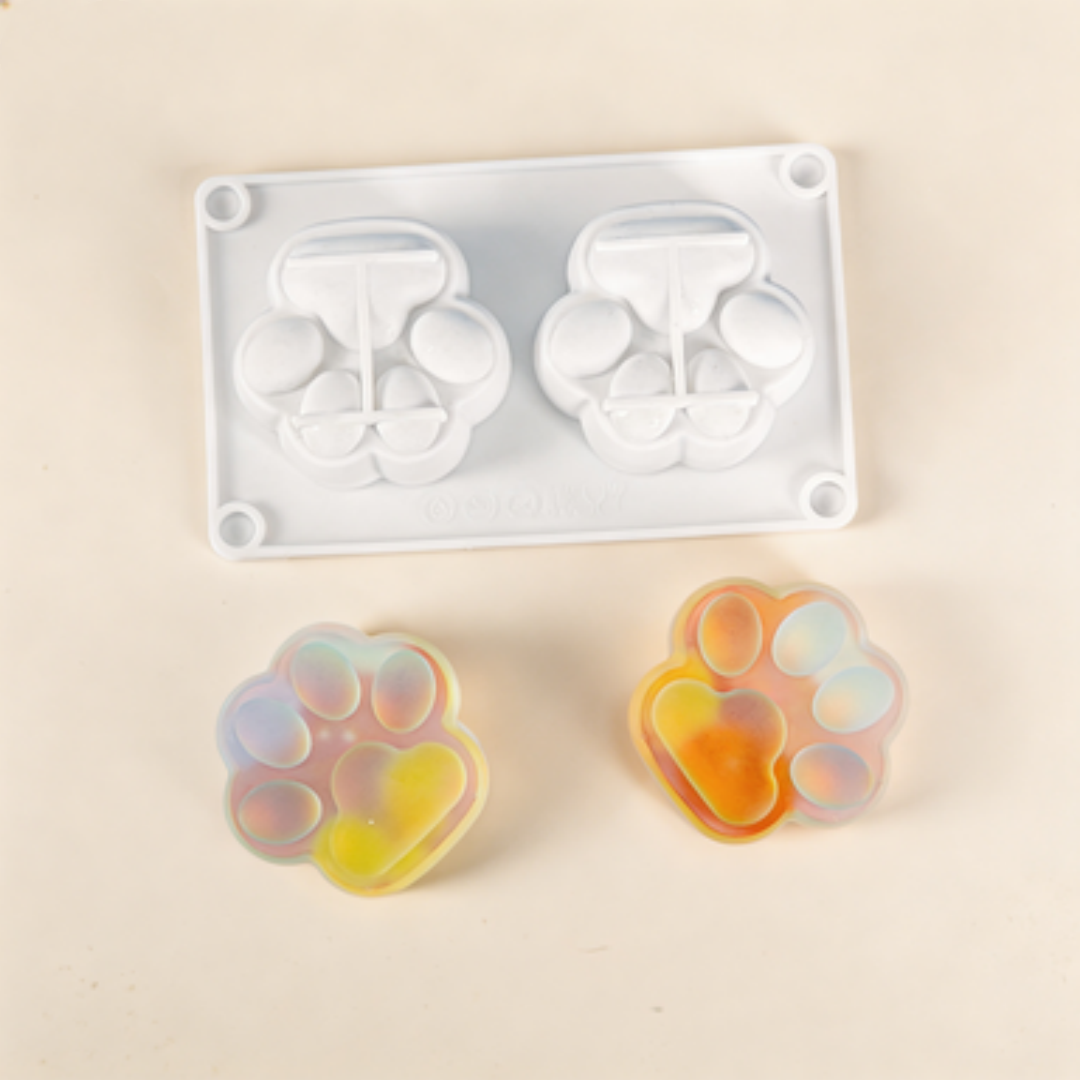 2-connected cat paw silicone m - Jewelry Making Mold avaliação e preço