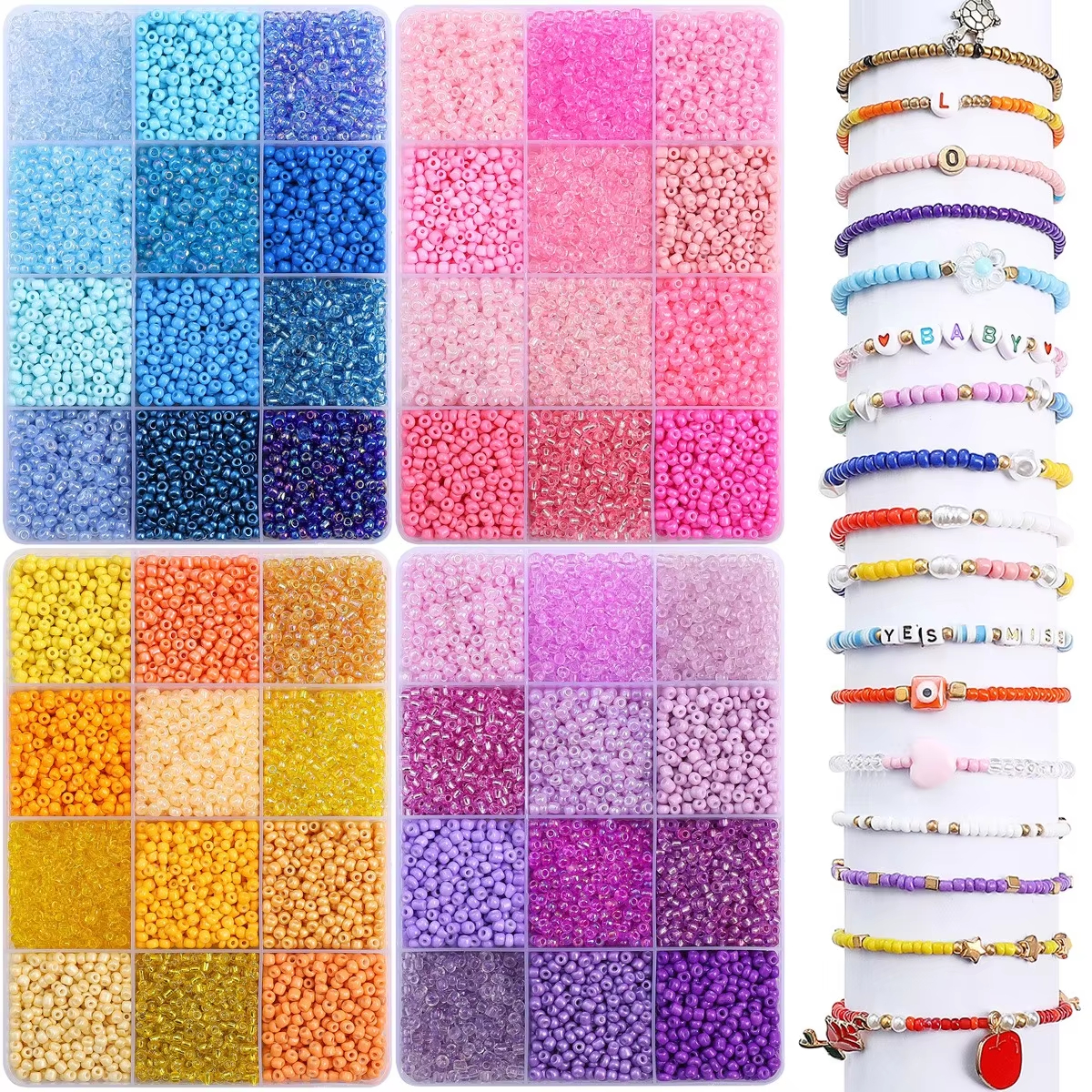 3600pcs 3mm Glass Seed Beads,  - Jewelry Making Tutorial avaliação e preço