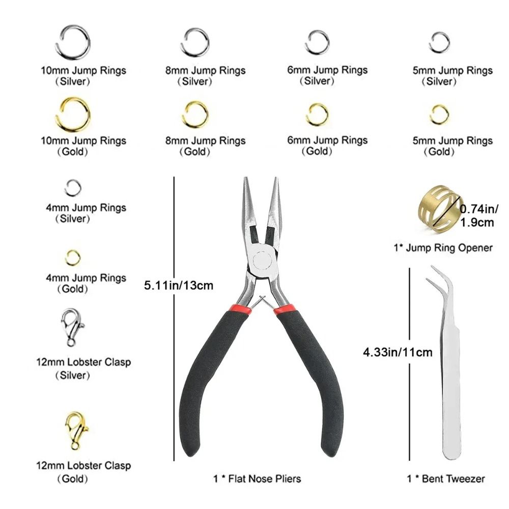 1200pcs 4-10mm Gold Silver Ope - Jewelry Making Pliers avaliação e preço
