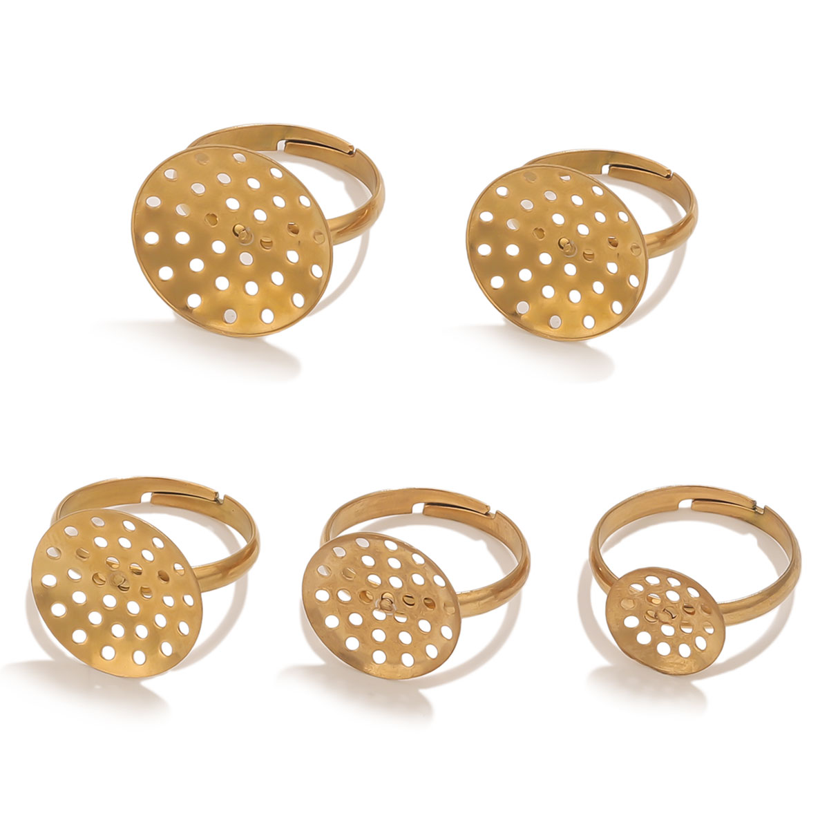 10pcs/lot Stainless Steel Ring - Ring Blank Adjustable avaliação e preço