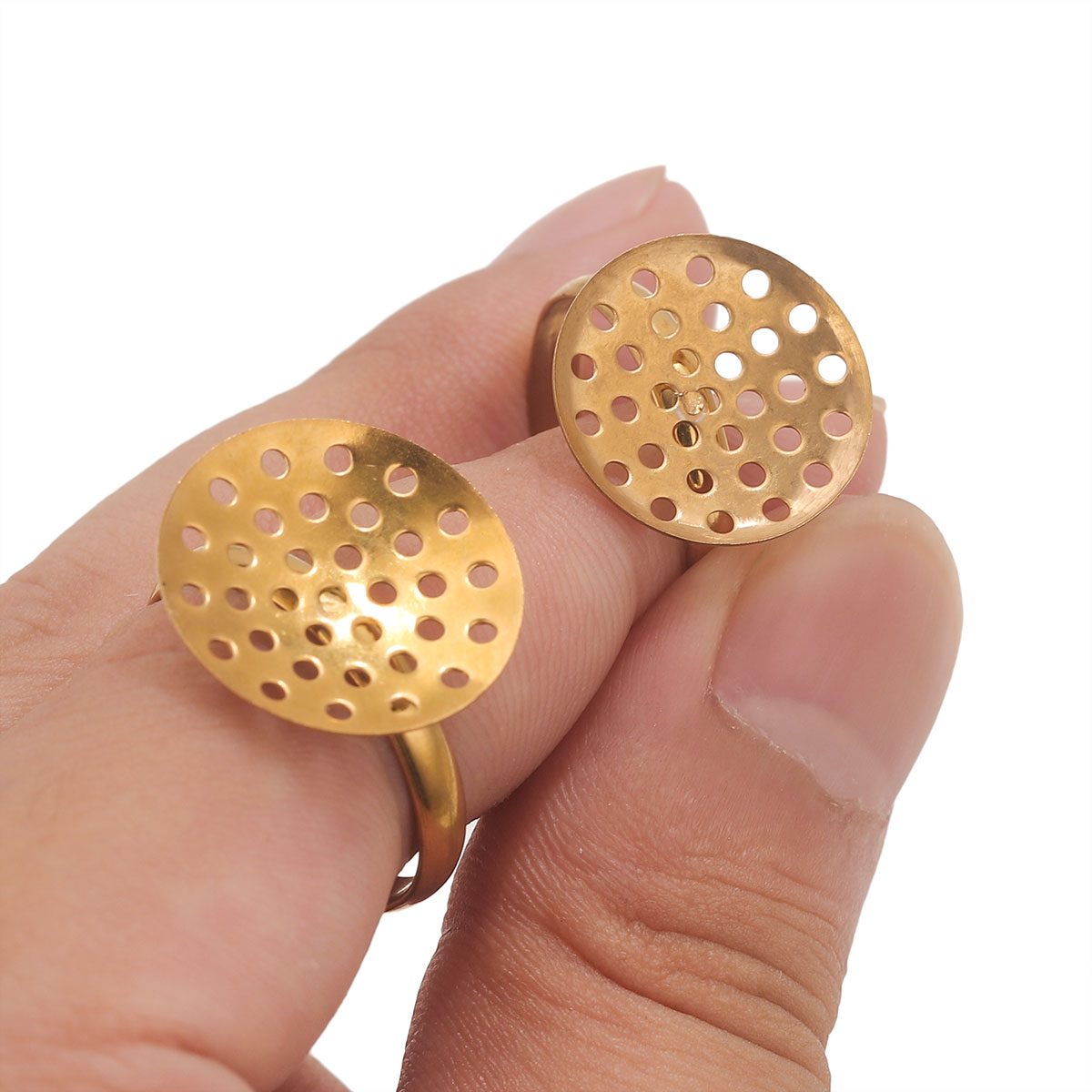 10pcs/lot Stainless Steel Ring - Ring Blank Adjustable avaliação e preço