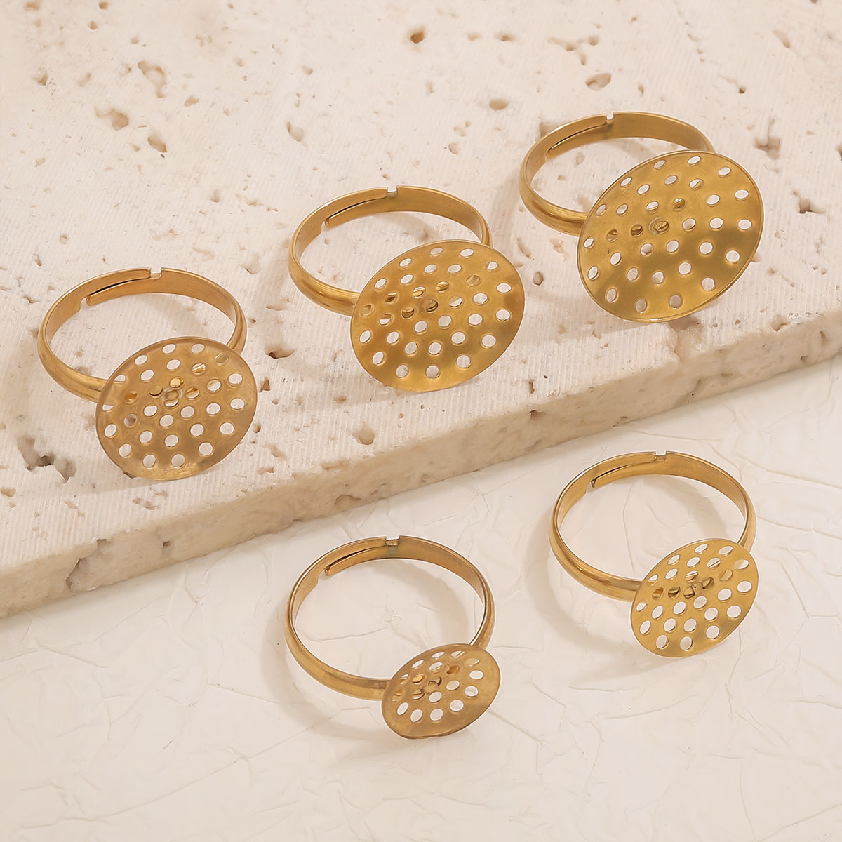 10pcs/lot Stainless Steel Ring - Ring Blank Adjustable avaliação e preço