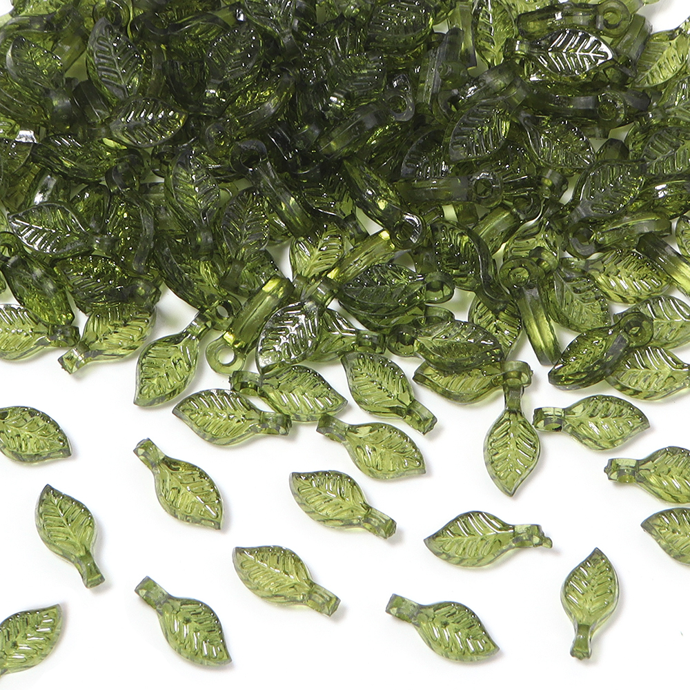 200pcs/lot Green Leaves Glass  - Jewelry Making Beginners avaliação e preço
