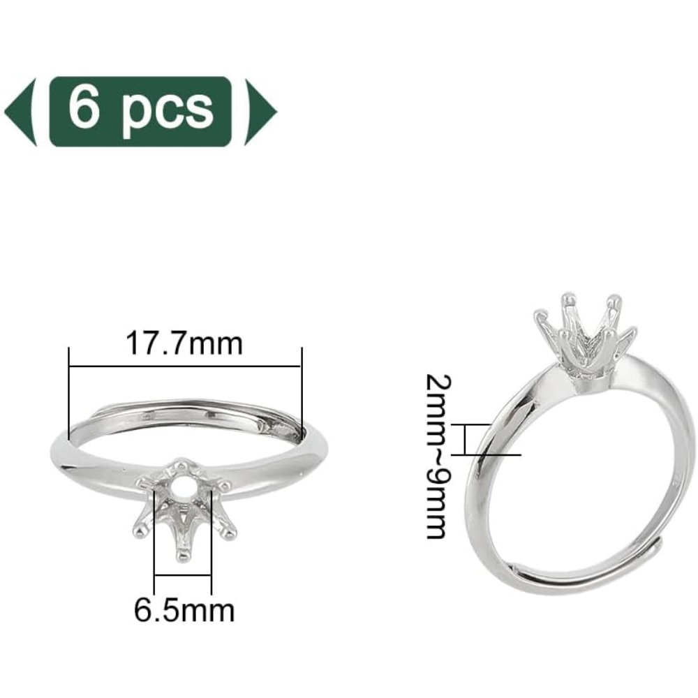 6 Pcs Brass Ring Bases Adjusta - Ring Blank Adjustable avaliação e preço