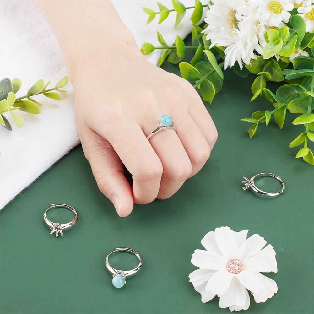 6 Pcs Brass Ring Bases Adjusta - Ring Blank Adjustable avaliação e preço