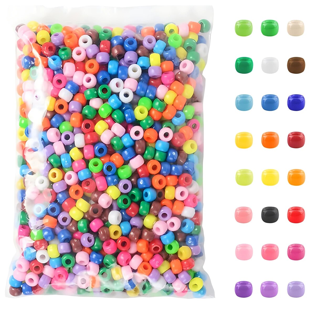 500pcs Pony Candy Colorful Pla - Jewelry Making Business avaliação e preço