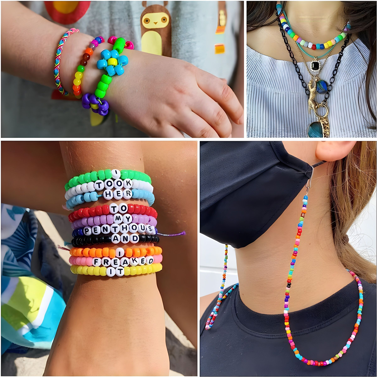 500pcs Pony Candy Colorful Pla - Jewelry Making Business avaliação e preço