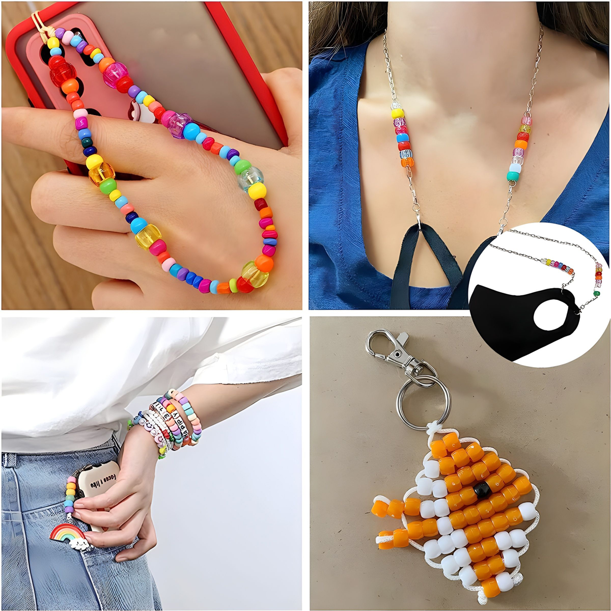 500pcs Pony Candy Colorful Pla - Jewelry Making Business avaliação e preço