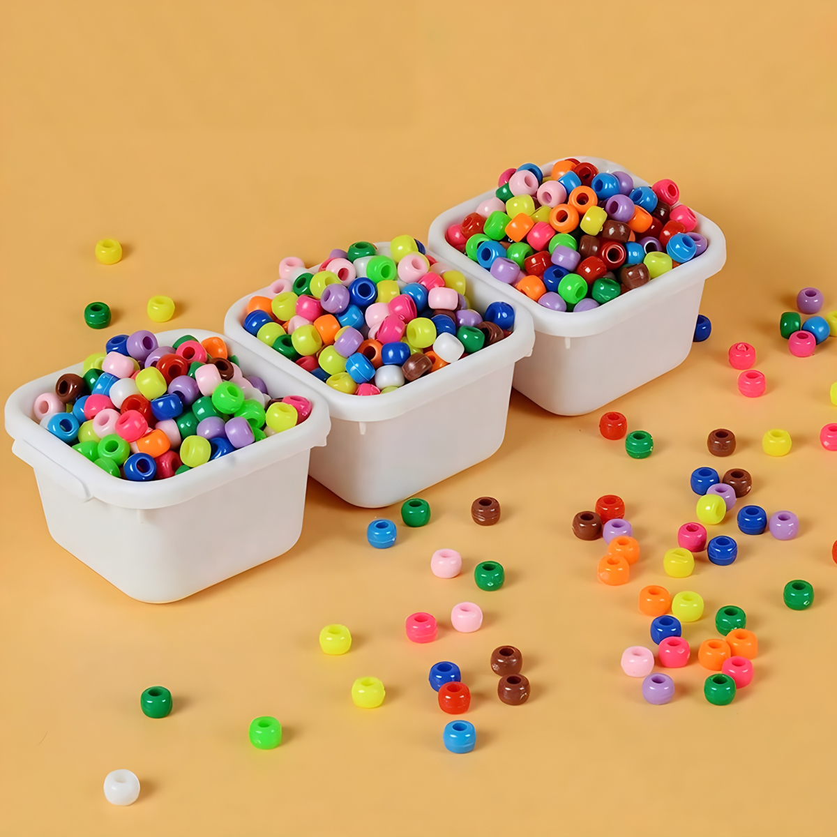 500pcs Pony Candy Colorful Pla - Jewelry Making Business avaliação e preço