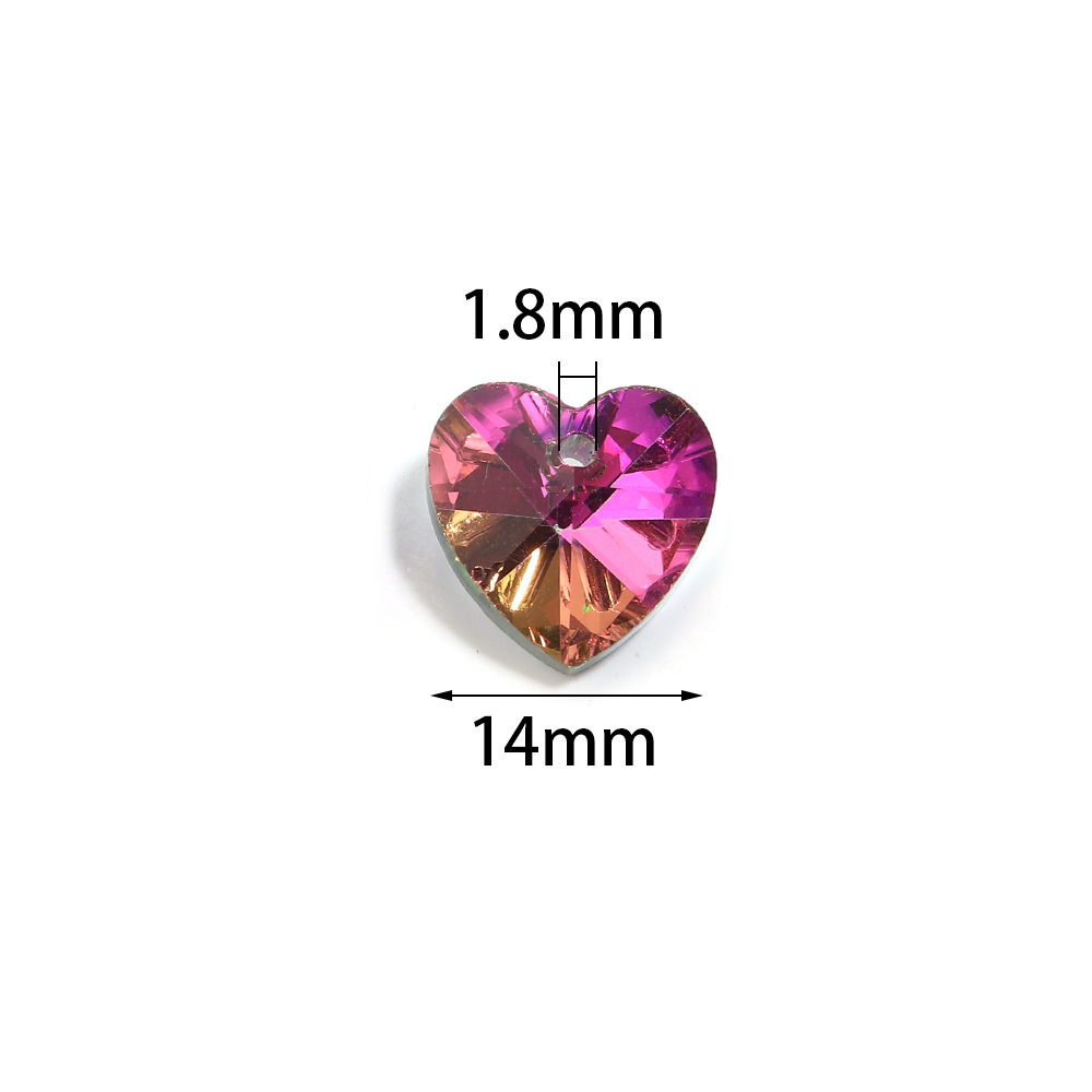 10Pcs Aurora Color Heart Shape - Jewelry Making Beginners avaliação e preço
