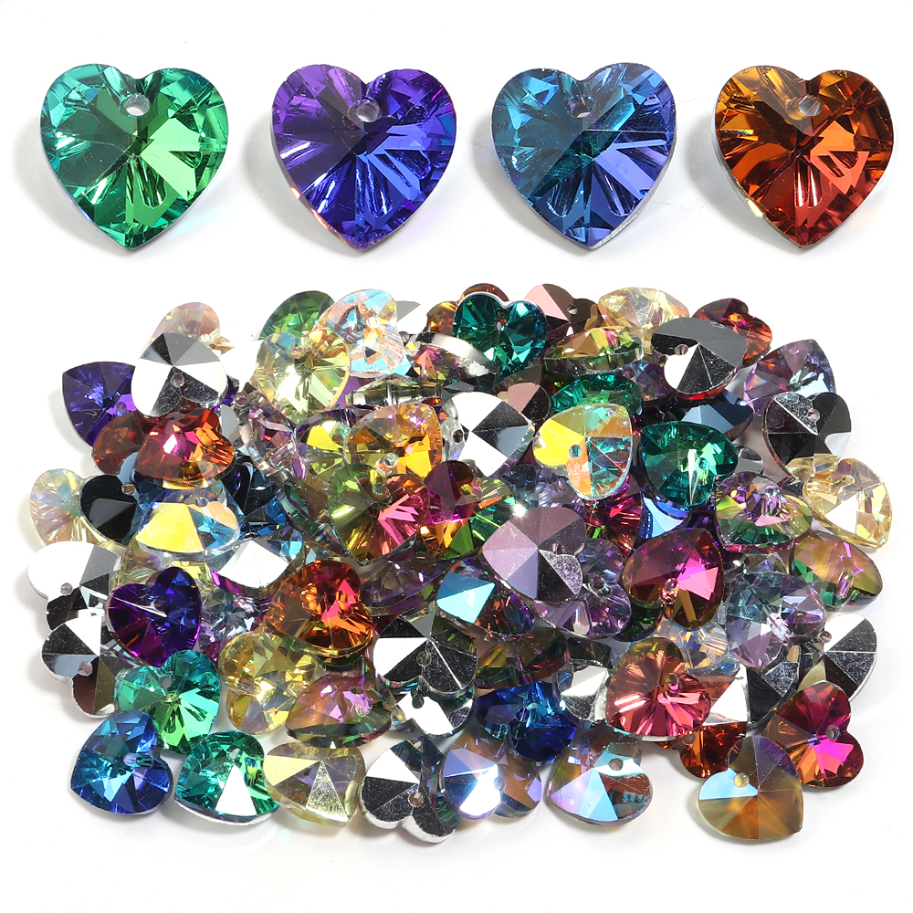 10Pcs Aurora Color Heart Shape - Jewelry Making Beginners avaliação e preço