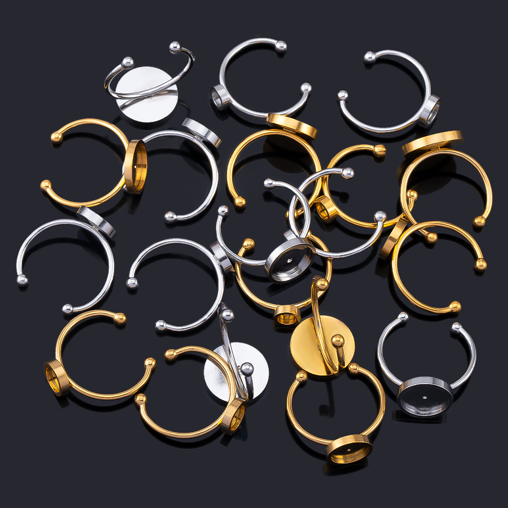 10pcs Adjustable Open Finger R - Ring Blank Adjustable avaliação e preço